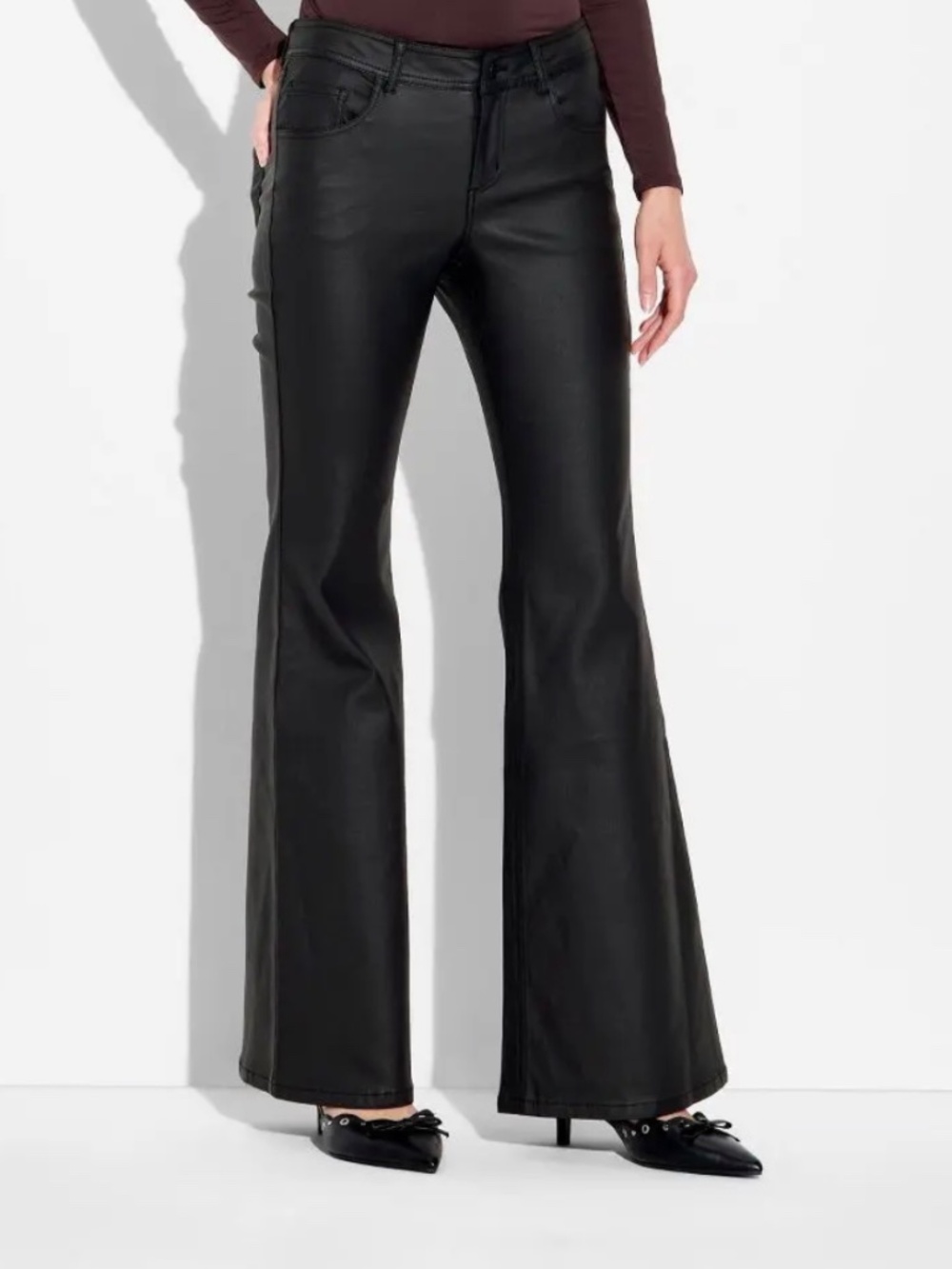 Wild Fable Faux Leather Wide Leg Pants Size Large